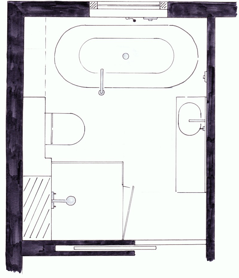 Ontwerp complete badkamer met vrijstaand bad onder schuin dak door studio en J